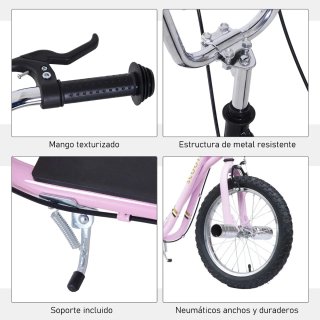 Patinete infantil rosa con ruedas grandes