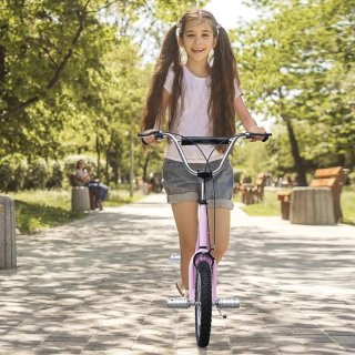 Patinete infantil rosa con ruedas grandes