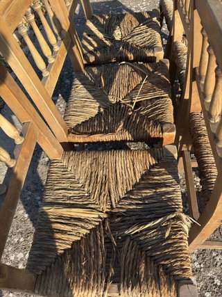6 Sillas Castellanas Madera y Rattan