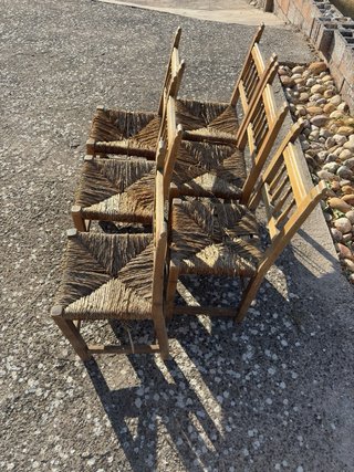 6 Sillas Castellanas Madera y Rattan