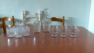 Botellas y Vasos Cristal Tallado