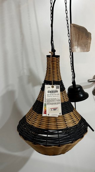 Lámpara Zara Home Mimbre Negra y Marrón