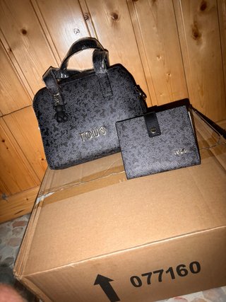 Bolso Tous Negro/Gris y Cartera