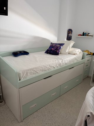 Cama nido con cajones y cajonera