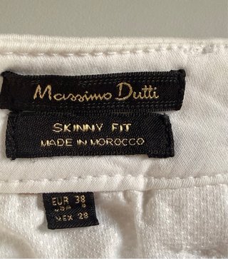 Pantalón skinny Massimo Dutti blanco talla 38.