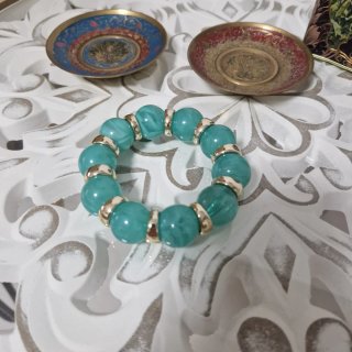 Pulsera de cuentas turquesa y plateada