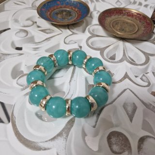 Pulsera de cuentas turquesa y plateada