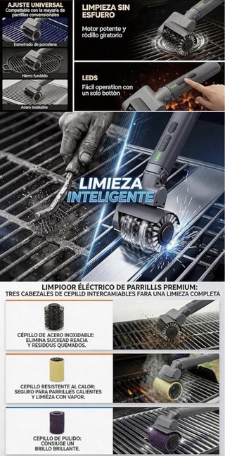 Cepillo Eléctrico Barbacoa LZ-8054A 2 en 1