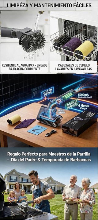 Cepillo Eléctrico Barbacoa LZ-8054A 2 en 1