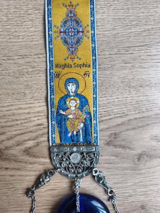 Amuleto Ojo Turco y Tapiz Bizantino Haghia Sophia