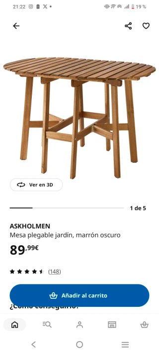 Mesa de jardín de madera