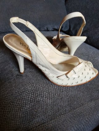 Zapatos destalonados troquelado  blanco/marfil