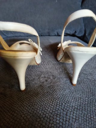 Zapatos destalonados troquelado  blanco/marfil