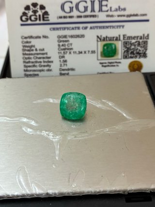 Esmeralda Colombiana 9.40 Ct Cushion