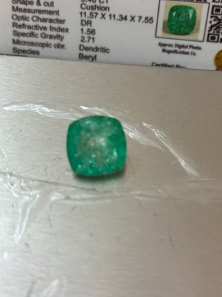 Esmeralda Colombiana 9.40 Ct Cushion