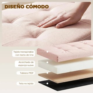Baúl de almacenaje rosa y beige