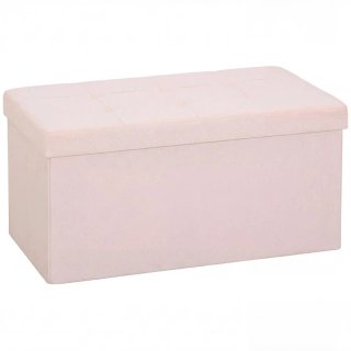 Baúl de almacenaje rosa y beige