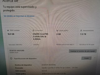 Computer Intel Core i7-8700 3.20GHz