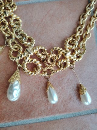 Collana vintage oro perle