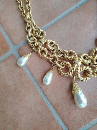 Collana vintage oro perle