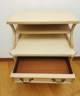 Consola Vintage Madera Beige y Oro