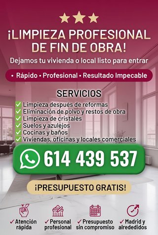 LIMPIEZA DE FIN DE OBRAS