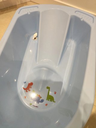 Bañera bebé Toysrus azul dinosaurios