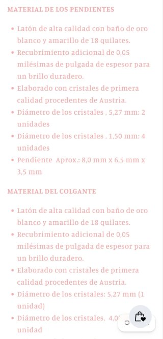 Conjunto Swarovski Cadena y Pendientes