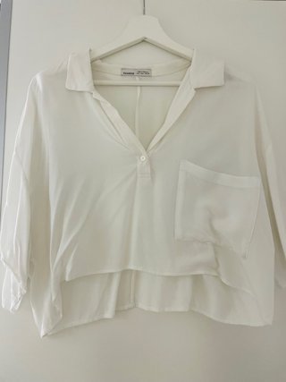 Camisa Pull&Bear blanca corta Talla L