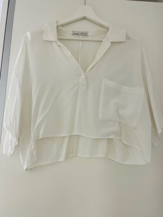 Camisa Pull&Bear blanca corta Talla L