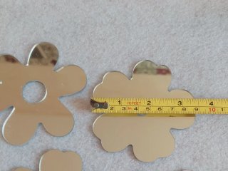 4 Specchietti Fiore Argento Vetro