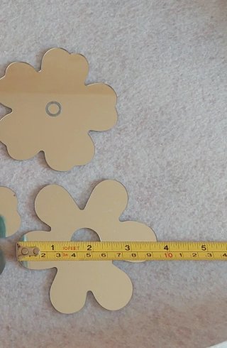 4 Specchietti Fiore Argento Vetro