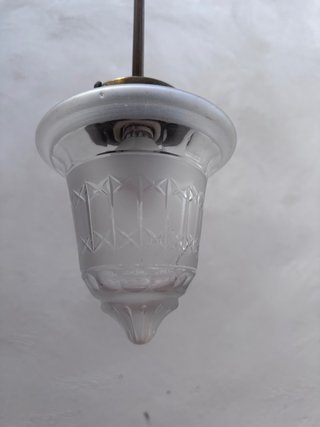 Lámpara colgante metal y cristal