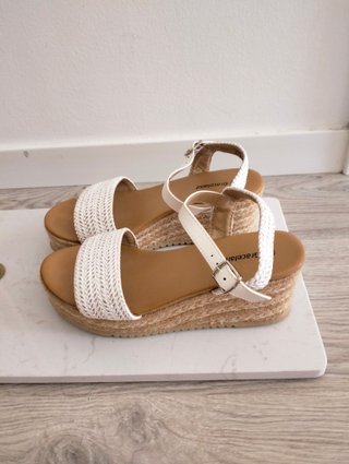 Sandalias Plataforma Cuñas Blancas