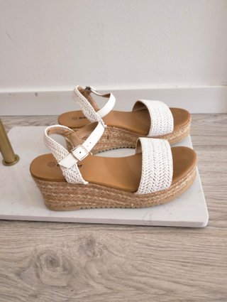 Sandalias Plataforma Cuñas Blancas