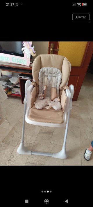 Trona Kinderkraft beige y rosa