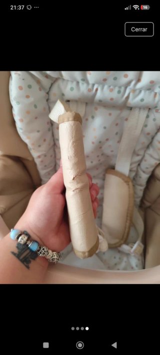 Trona Kinderkraft beige y rosa