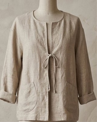 Giacca/Cardigan Lino Beige/Verde S