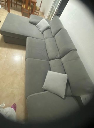 Sofá modular gris tela