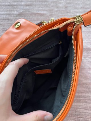 Bolso acolchado cadena naranja
