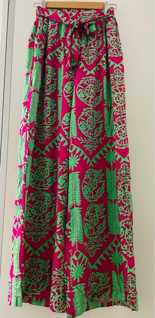 Pantalón Verano Estampado Rosa y Verde