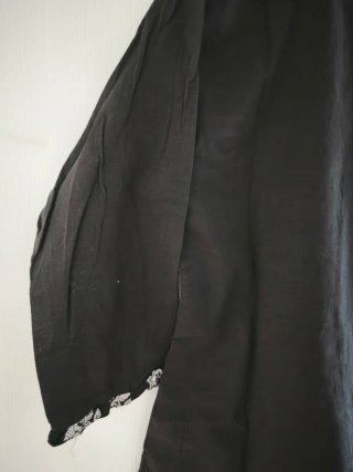 Blusa cotone indiano nera con paillettes