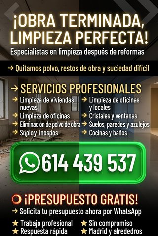 LIMPIEZA DE FIN DE OBRAS