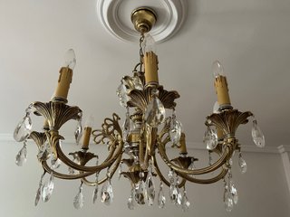 Lámpara de salón bronce macizo cristal