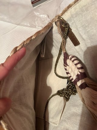 Bolso/Cartera Tejido Beige y Marrón