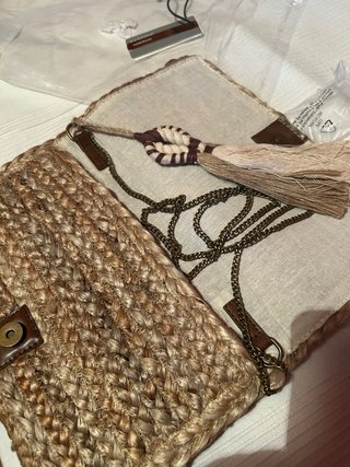 Bolso/Cartera Tejido Beige y Marrón