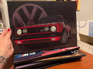 Cuadro Coche Madera GTI VW