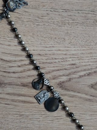 Rosario antiguo plata siglo XX