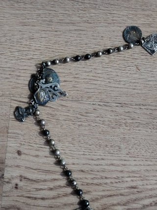 Rosario antiguo plata siglo XX