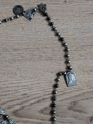 Rosario antiguo plata siglo XX